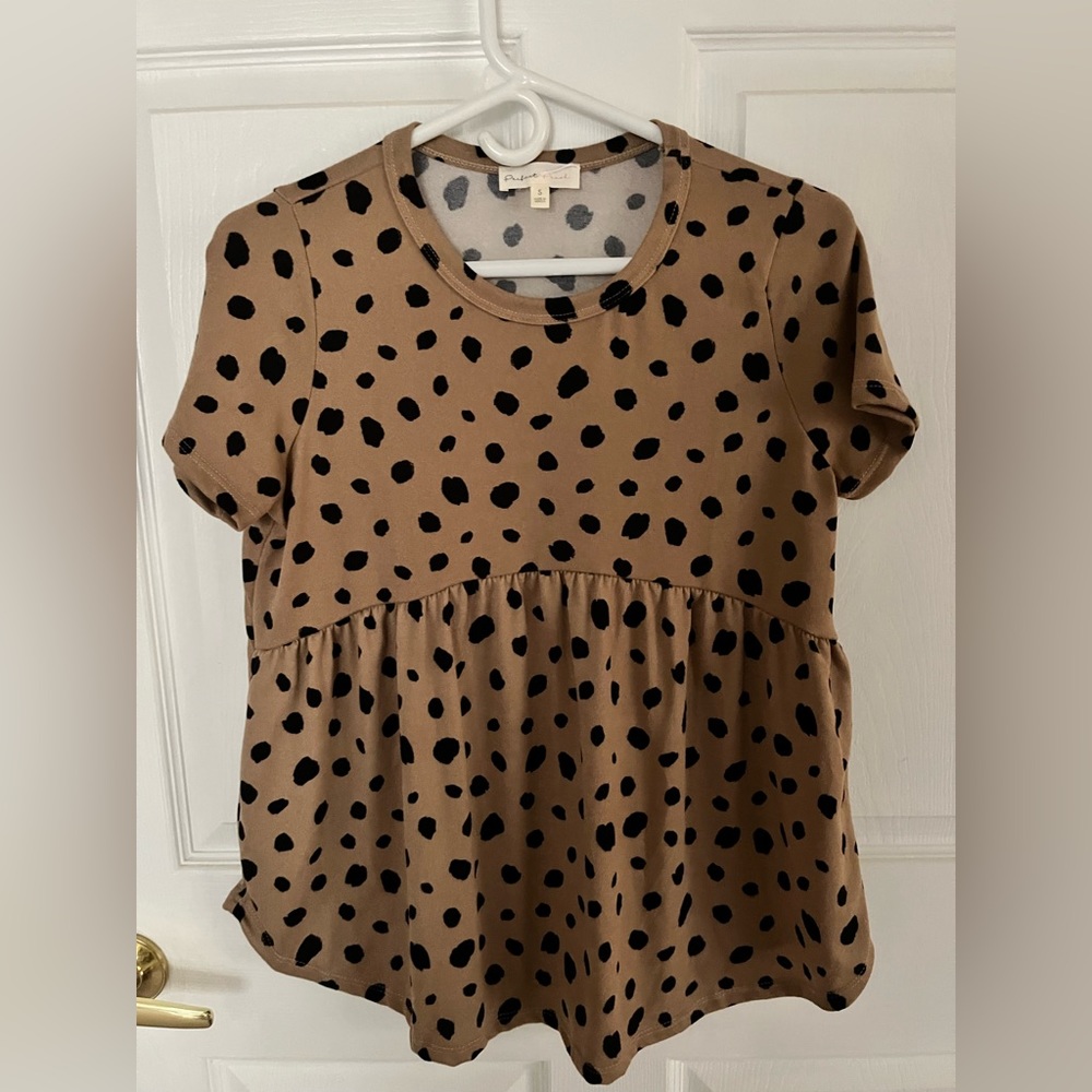 Perfect Peach Babydoll cheetah print top size small